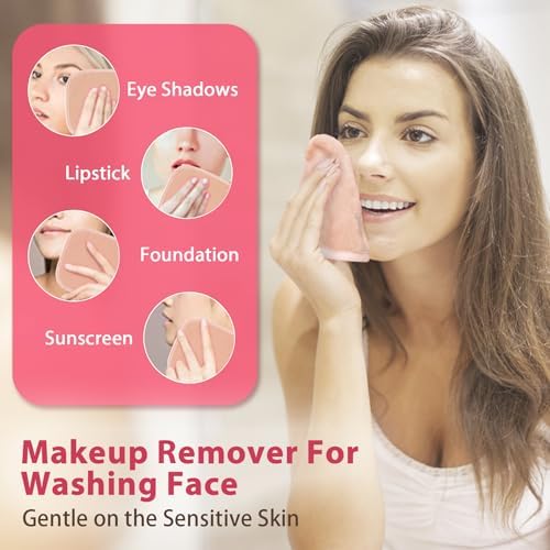 Natwag Makeup Remover Cloth, 12 Pack Makeup Remover Pads Microfiber Face - Image 2