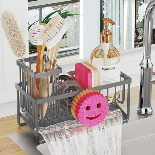 Sponge Holder for Kitchen Sink, Smiley Face Sink Caddy by Taugast