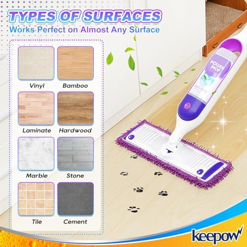KEEPOW Reusable Microfiber Mop Pads Compatible - Image 6