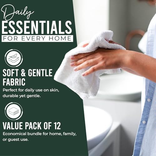 DAN RIVER 12 Pack Cotton Wash Cloths Set - Image 3