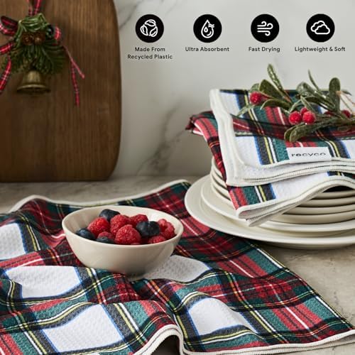 RECYCO Christmas Waffle Kitchen Towel Set of 2 - Image 2