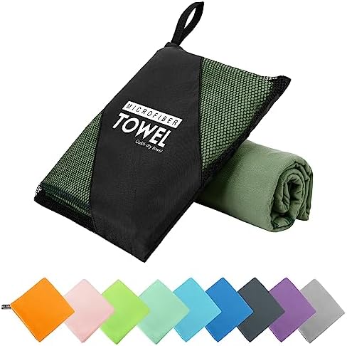 Microfiber Travel Towel, Quick Dry Camping & Gym Towel. Compact by ZIUDBOC