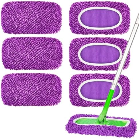 6Pcs Reusable Microfiber Mop Pads Compatible by ZMZPA