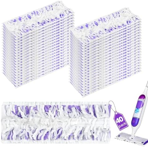 40 Count Disposable Mop Pads Refills Compatible by DrFlito