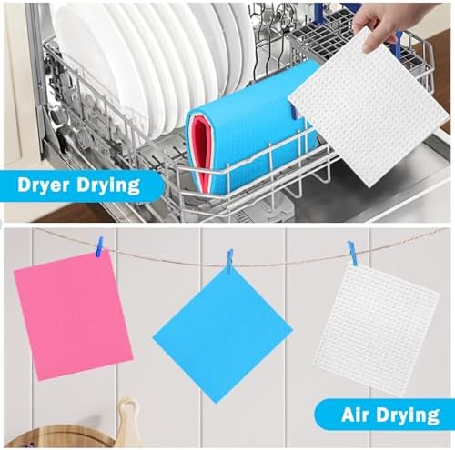 HOMEXCEL Swedish Dishcloths for Kitchen, 20 Pack Reusable Sponge Dish Cloth for - Image 7