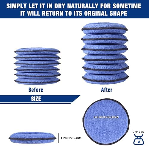 WORKPRO 18-Pack Car Microfiber Wax Applicator Pads - Image 7