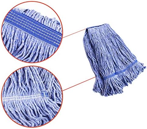 String Mop Heads Replacement Heavy Duty Commercial Grade Blue Cotton Looped End - Image 3