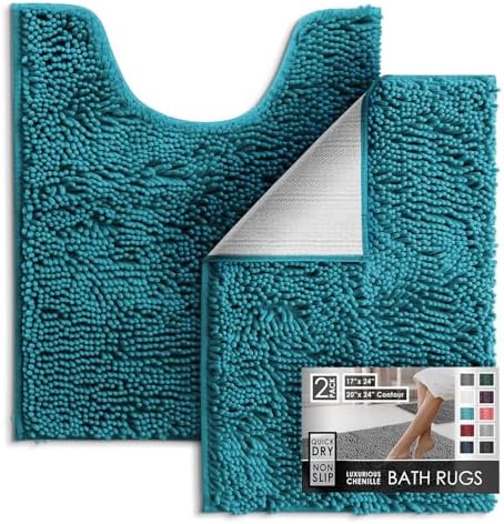 Hearth & Harbor Bathroom Rugs, Chenille Bath Mat by HearthHarbor