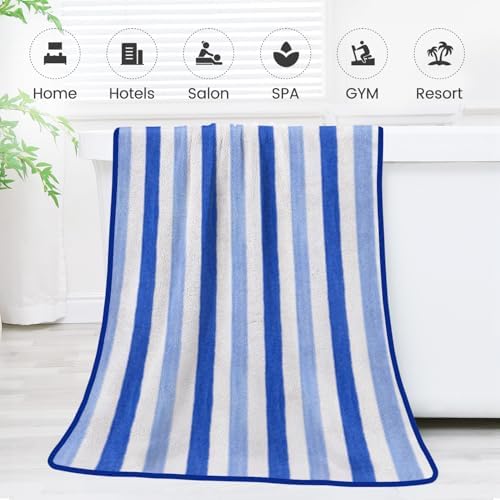 JML Bath Towels, Cabana Stripe Blue - Image 7