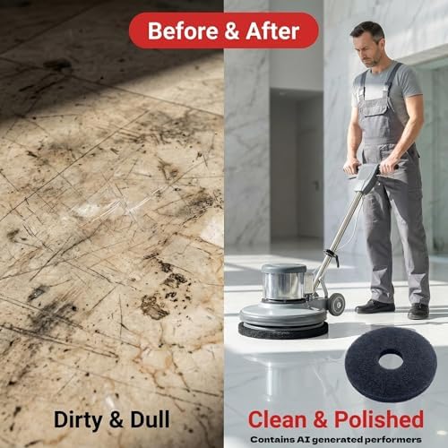 13" Heavy Duty Floor Maintenance Scrub Pads 2 Pack, Wet Stripping Deep Cleaning - Image 6