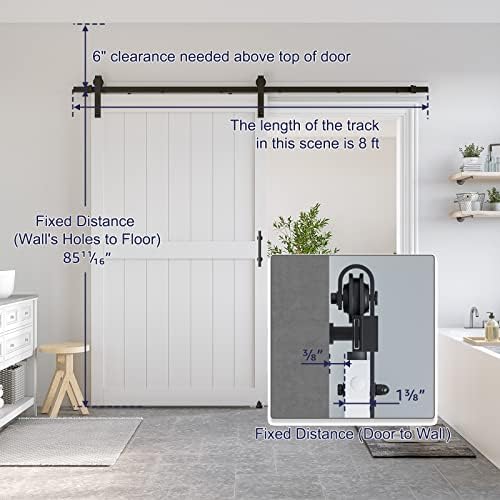 SMARTSTANDARD 48" x 84" White Sliding Barn Door - Image 2