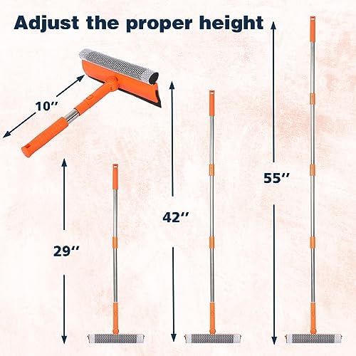 Professional Window Squeegee, 2 in 1 Squeegee Window Cleaner - Image 2