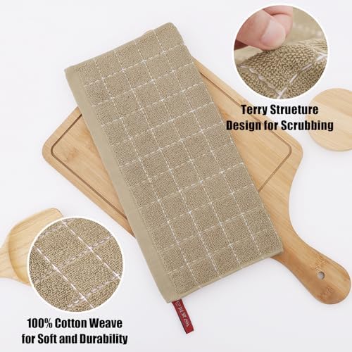 Homaxy 100% Cotton Terry Kitchen Dish Cloths, 8 Pack - Image 2