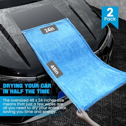 TTRCB 2 Pack Car Drying Towels, Extra Large Microfiber Towels - Image 4