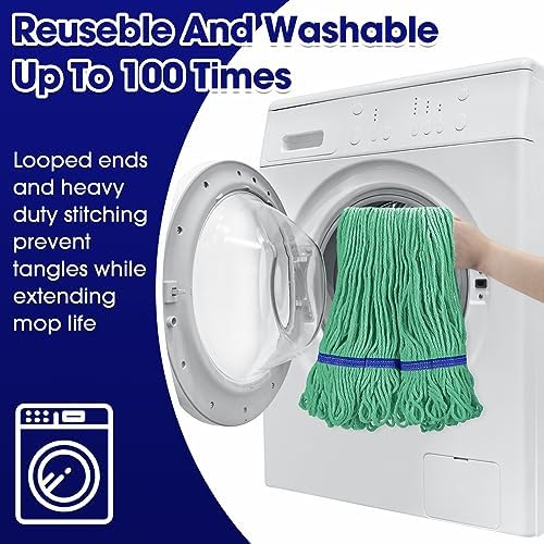 Eccliy 6 Pack Mop Heads Replacement 18 Oz Loop End - Image 4