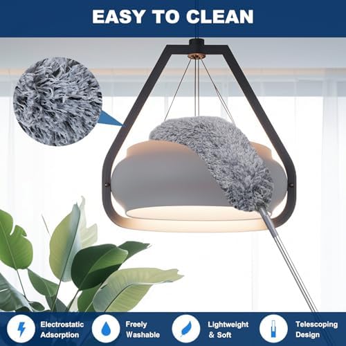 100 Inch Retractable Gap Dust Cleaner Cleaning Tools & Microfiber Feather - Image 6