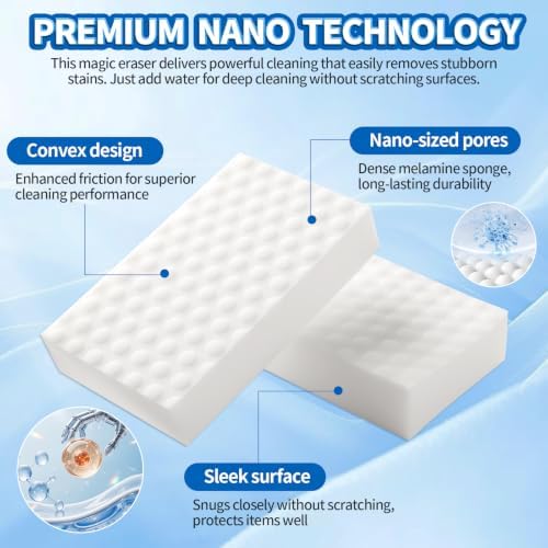 Creatyi 80 PCS Magic Eraser Sponges 2X Density Stronger Magic Cleaning Sponge - Image 3