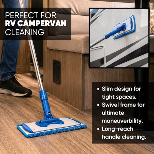 9" Mini Microfiber Mop System for Tight Spaces & Walls | Flat Floor Mop | - Image 6