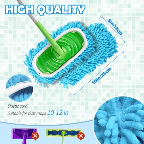 4PCS Blue Reusable Chenille Mop Pads - Image 4