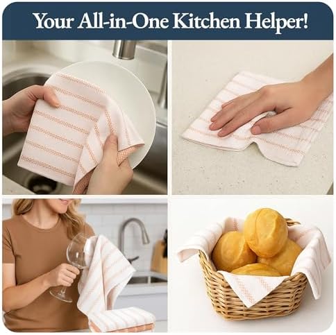 LANE LINEN Kitchen Dish Towels 100% Cotton Soft & Durable 4 Pack - Image 4