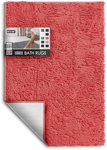 Hearth & Harbor Bathroom Rugs, Chenille Bath Mat by HearthHarbor