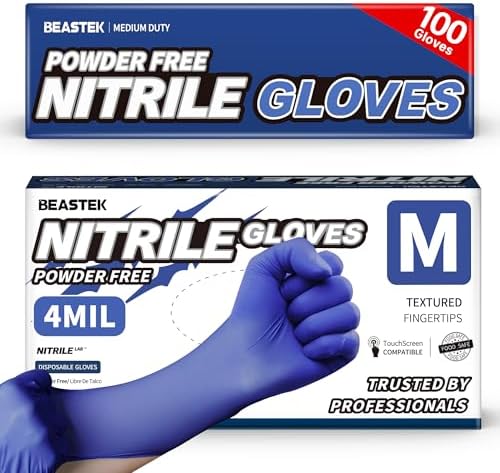BEASTEK Nitrile Exam Gloves 4Mil Powder-Free Medical Disposable Blue Violet by BEASTEK