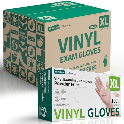 Supmedic Vinyl+® Medical Exam Gloves, Latex & Powder-Free Disposable by Supmedic