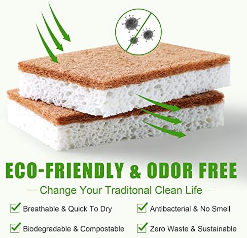 PANYEE Biodegradable Natural Kitchen Sponge，Eco Friendly Sponges - Image 3