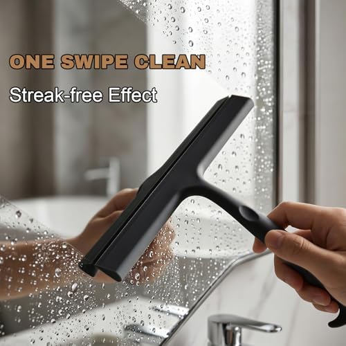 Shower Squeegee for Glass Doors, 9.8" W-Silicone, Streak-Free - Image 4
