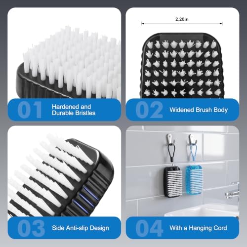 Nail Brush for Cleaning Fingernails, Larbois 2 Pack Deep Cleaning Fingernail - Image 3