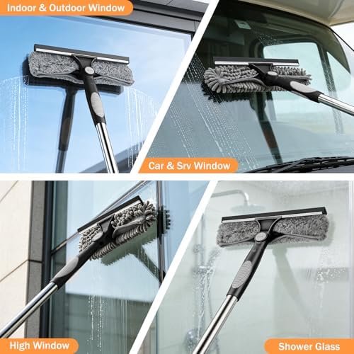 SetSail Window Squeegee with 66in Extension Pole 2-in-1 Window Cleaning Kit - Image 6