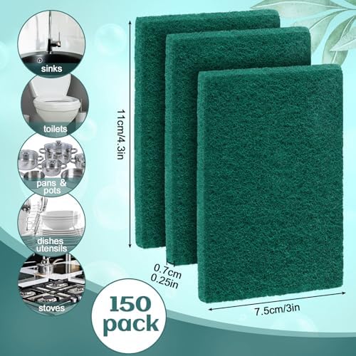 Hoolerry 150 Pcs Heavy Duty Scouring Pads Bulk - Image 2