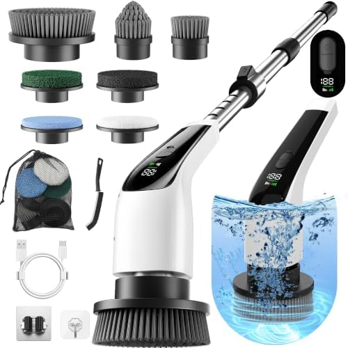 Electric Spin Scrubber, 50 in-lbs High Torque Shower Scrubber & Retractable by Dreazu