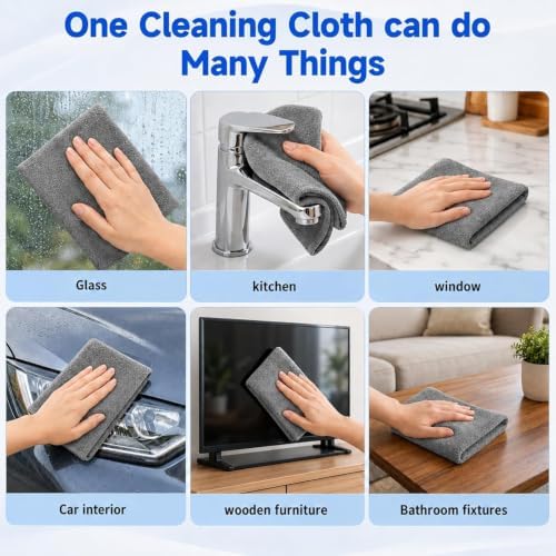 5 Pack Genie Cloth Magic Cloth, Microfiber Cleaning Cloths, Lint Free Reusable - Image 6