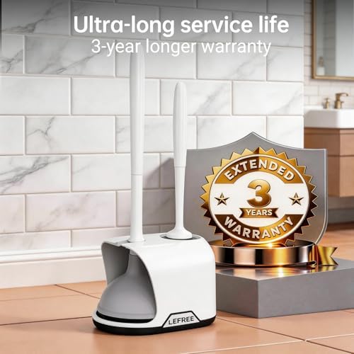 Lefree, 2 in 1 Toilet Brush and Plunger Set - Image 2
