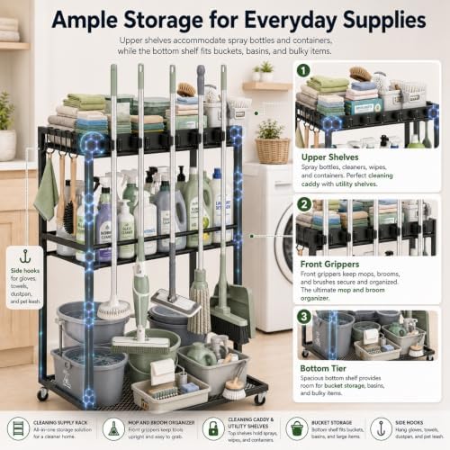 Cleaning Supplies Organizer Cart - Image 3