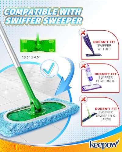 KEEPOW 6 Pack Reusable Mop Pads Compatible - Image 2