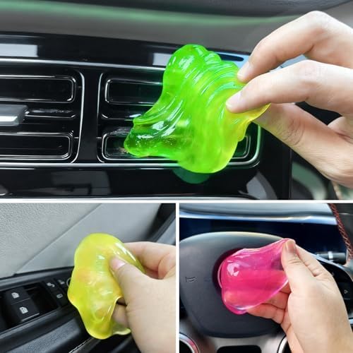 Car Cleaning Gels 3 Pack, Auto Detailing Cleaning Putty, keyboard cleaner - Image 2