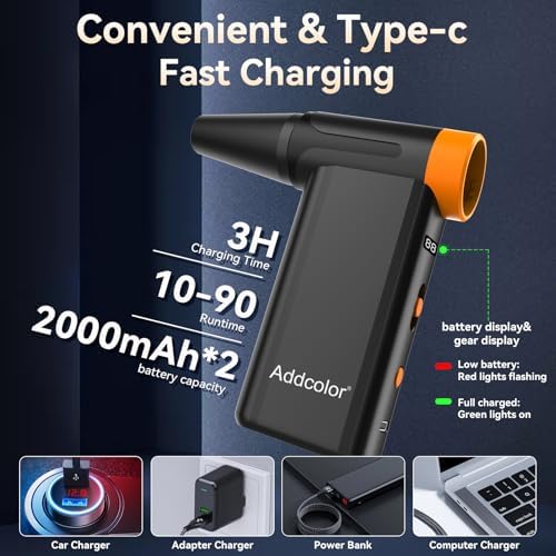Compressed Air Duster 2000mAh*2 Addcolor AD51 - Image 5