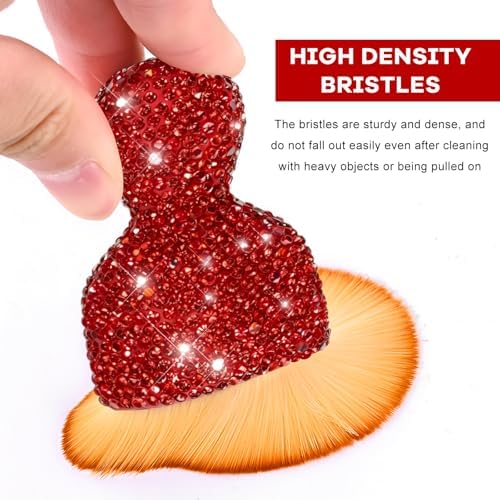 Bling Car Detailing Brush, Crystal Rhinestone Auto Interior Soft Bristles Dust - Image 3