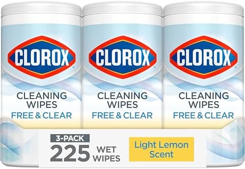 Clorox Free & Clear Cleaning Wipes, Light Lemon Scent, 3 Pack by Clorox