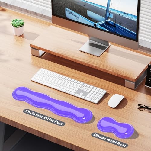 MOKURU Gel Keyboard and Mouse Wrist Rest Set, Comfort Ergonomic Wrist Support - Image 2