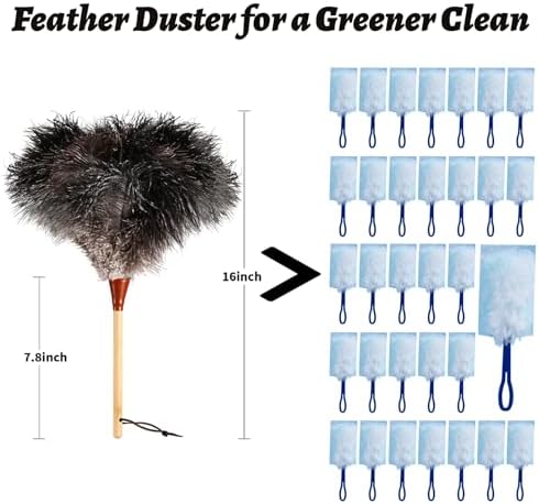 16 in Ostrich Feather Duster, Bamboo Handle - Image 4