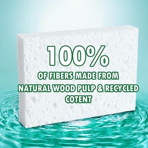 12 Pack White Soft Natural Plant Based Compressed Cellulose Sponges - Image 2