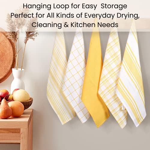 Cotton Clinic Assorted Kitchen Towels 5 Pack – Soft Absorbent Quick Drying - Image 5