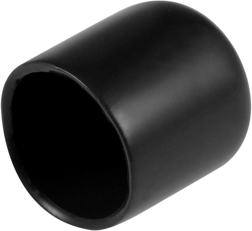 uxcell 20pcs Rubber End Caps 15mm ID Vinyl Round Tube Bolt Cap Cover Thread Protectors Black