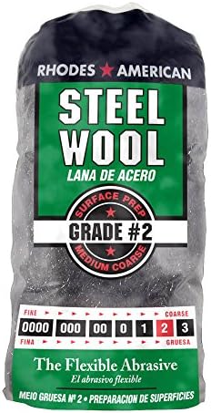 Steel Wool, 12 pad, Medium Coarse Grade #2, Rhodes American, Surface Preparation by Homax