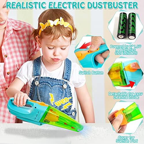 Kids Cleaning Set with Electric Vacuum, Wooden Toddler Cleaning Toys - Image 3
