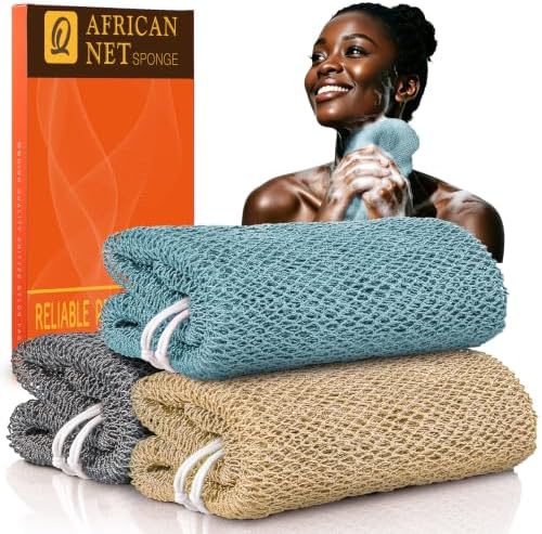 UJFQBH African Net Sponge Authenti, Exfoliating Body Scrubber by BuyNow