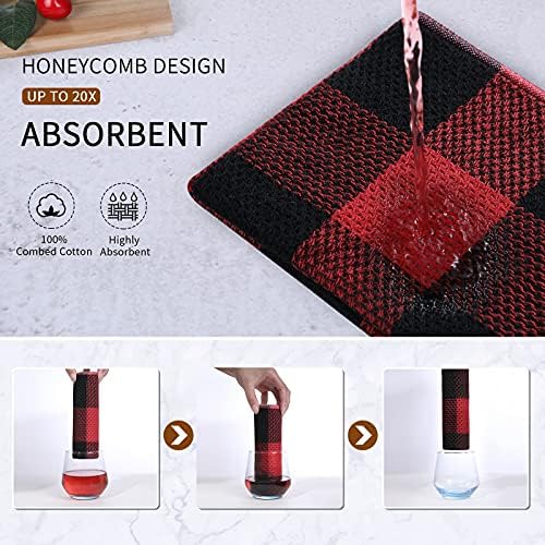 Mordimy 100% Cotton Kitchen Towels and Dishcloths Set, 8 Pack - Image 3